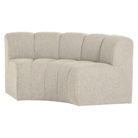 377902- EM | Mojo eetbank half ronde hoek met rugleuning - boucle beige | WOOOD