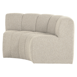 377902- EM | Mojo eetbank half ronde hoek met rugleuning - boucle beige | WOOOD