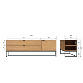 373651-E | Silas tv meubel - eiken decor [fsc] | WOOOD