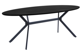 377217-Z | Bruno eettafel ovaal mdf zwart - 220x100cm | WOOOD Exclusive