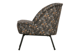 800748-A | Vogue fauteuil - fluweel aquarel flower zwart | BePureHome