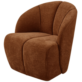 377463-R | Mojo draaifauteuil - ribstof roestbruin | WOOOD