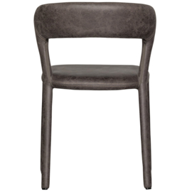 801419-G | Noble eetkamerstoel lederlook - Antraciet | WOOOD