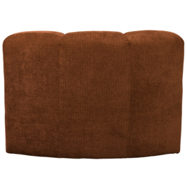 377533-R | Mojo eetbank hoek met rugleuning - ribstof roestbruin | WOOOD