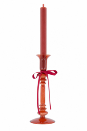 Kandelaar glas strik L - rood | Zusss - Binnenkort verwacht!