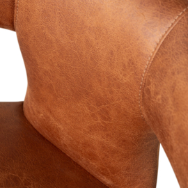 801420- B | Permit eetkamerstoel lederlook - cognac | WOOOD