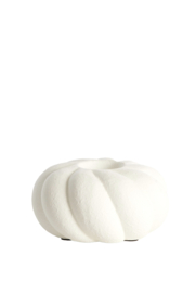 6076943 | Kaarsenhouder Ø15x7,5 cm CAVALLA - keramiek wit | Light & Living
