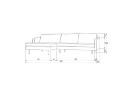 800905-206 | Rodeo chaise longue links - velvet pistache | BePureHome