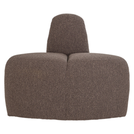 377901- BM | Mojo eetbank hoek rond rugleuning - boucle bruin melange | WOOOD