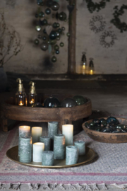 4176-41 | Rustic candle - moss green Ø:7 H:10 | Ib Laursen