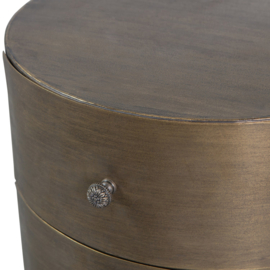801189-B | Glossy rond kastje - metaal antique brass | BePureHome