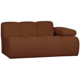 377454/5-RM | Mojo 1,5-zits element met arm (links of rechts) - bouclé roestbruin melange | WOOOD