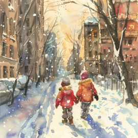 TE2833 | Tegeltje sneeuw kinderen | HomeBound by KY 