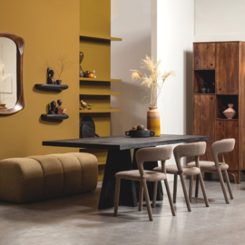 377461-GM | Mojo eetbank 164cm - boucle geel/bruin melange | WOOOD