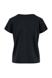 T-shirt met v-hals - off black | Zusss
