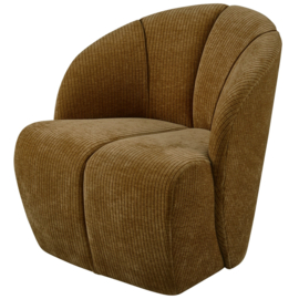377463-H | Mojo draaifauteuil - ribstof honinggeel | WOOOD