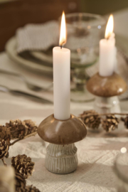 92216-14 | Candle holder mushroom - brown | Ib Laursen - Binnenkort verwacht!