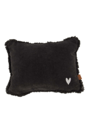 Kussen velvet zilver hartje 35x25cm - antracietgrijs | Zusss - Wordt verwacht!