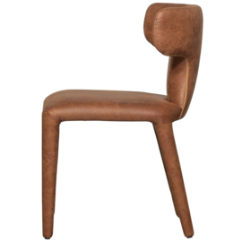 801420- B | Permit eetkamerstoel lederlook - cognac | WOOOD