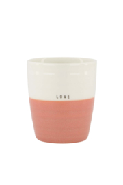 Koffiemok love - oud roze/wit | Zusss