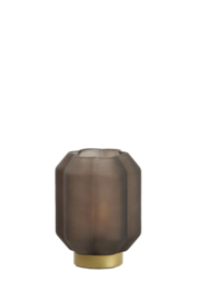 1885885 | Tafellamp LED Ø13x16,5 cm YVIAS glas - mat donkerbruin | Light & Living
