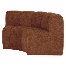 377902-WR | Mojo eetbank half ronde hoek met rugleuning - wollig roestbruin | WOOOD