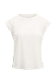 T-shirt met plooidetail - off white | Zusss 