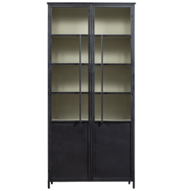 375041-Z | Exhibit XL 2-drs vitrinekast - metaal zwart | WOOOD