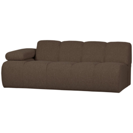 377456/7-BM | Mojo 2-zits element met arm (links of rechts) - bouclé bruin melange | WOOOD