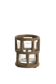 7783483 | Theelicht Ø10x12 cm ALIMOS - donkerbruin | Light & Living
