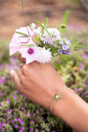 Blooming dubbele armband met Rose Quarts steen | My Jewellery
