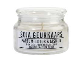 124162 | Geurkaars in glas soja-basis - lotus & jasmijn | MIJN STIJL