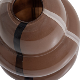 377478-B | Kency vaas - glas bruin met streep donkerbruin | WOOOD 