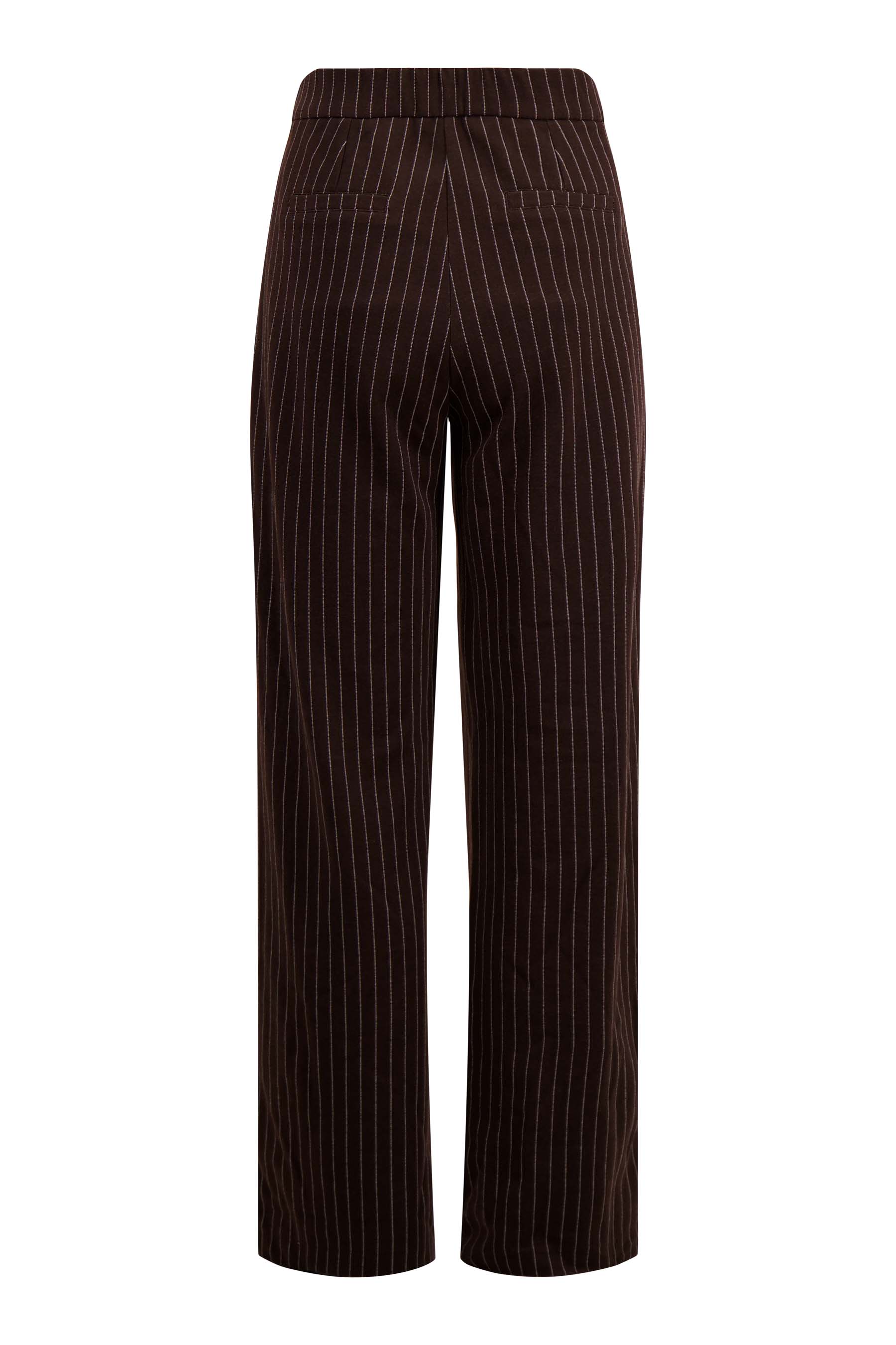 Krijtstreep broek - chocoladebruin | Zusss