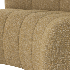 377902- GM | Mojo eetbank half ronde hoek met rugleuning - boucle geelbruin | WOOOD