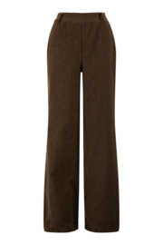 Krijtstreep broek - donkerbruin | Zusss