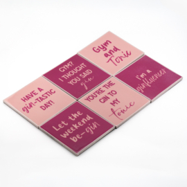 OZ3312 | Set van 6 onderzetters met rekje - gin | HomeBound by KY