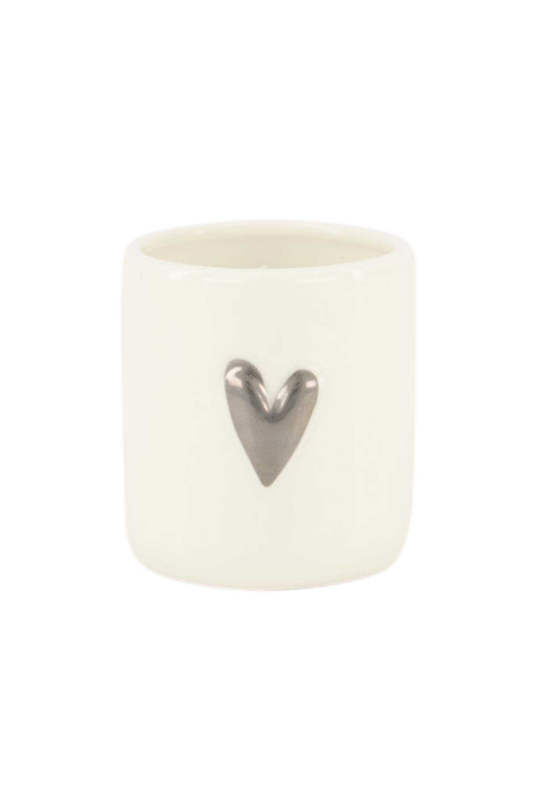 Geurkaars keramiek hartje - wit/zilver | Zusss - Wordt verwacht!