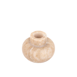 736455 | Arisha marble canldeholder low S - beige | PTMD - Medio in oktober!