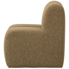 377519-GM | Mojo eetbank met rugleuning 84cm - bouclé geel/bruin melange | WOOOD