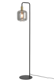 1861884 | Vloerlamp Ø28x155 cm LEKAR - antiek brons+smoke glas | Light & Living