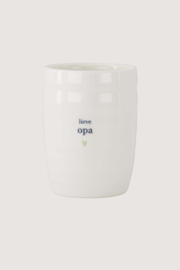 Koffiemok lieve opa - wit/lichtgroen | Zusss 