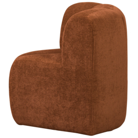 377533-R | Mojo eetbank hoek met rugleuning - ribstof roestbruin | WOOOD