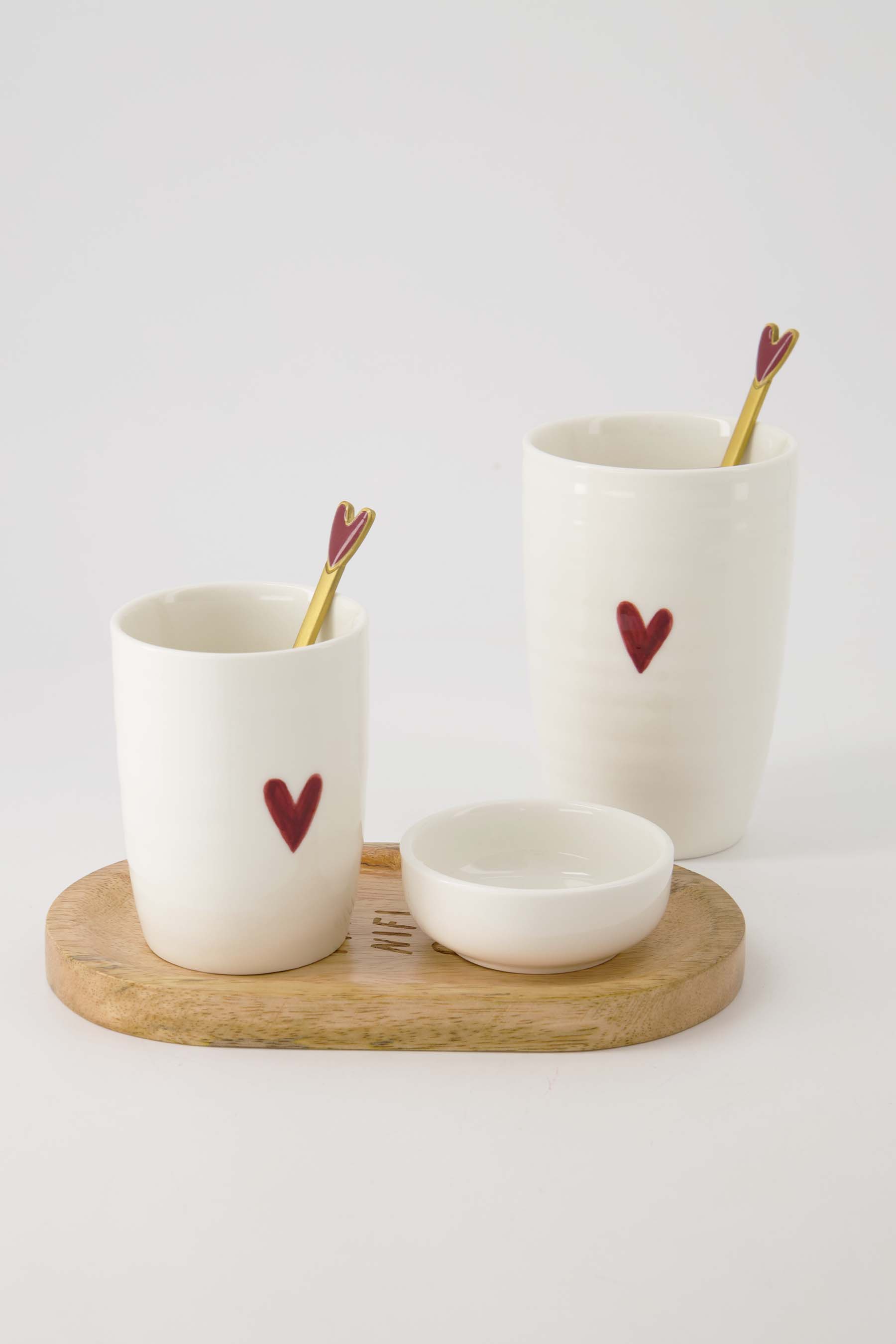Dipschaaltje hartje - wit/rood | Zusss