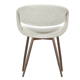 377505-NK | Yossi eetkamerstoel - naturel met metalen poot koper | WOOOD