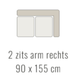 2-zits arm rechts - Tessa 90x155 cm | Sevn