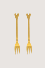 Set van 2 gebaksvorkjes hartje - goud | Zusss - Binnenkort verwacht!