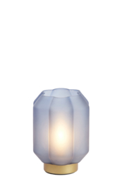 1885875 | Tafellamp LED Ø13x16,5 cm YVIAS glas - mat donkerblauw | Light & Living