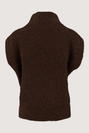 Grove mouwloze kol trui - dark choco | Zusss
