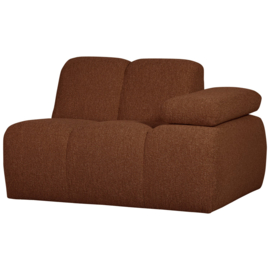 377452/3-RM | Mojo 1-zits element met arm (links of rechts) - bouclé roestbruin melange | WOOOD
